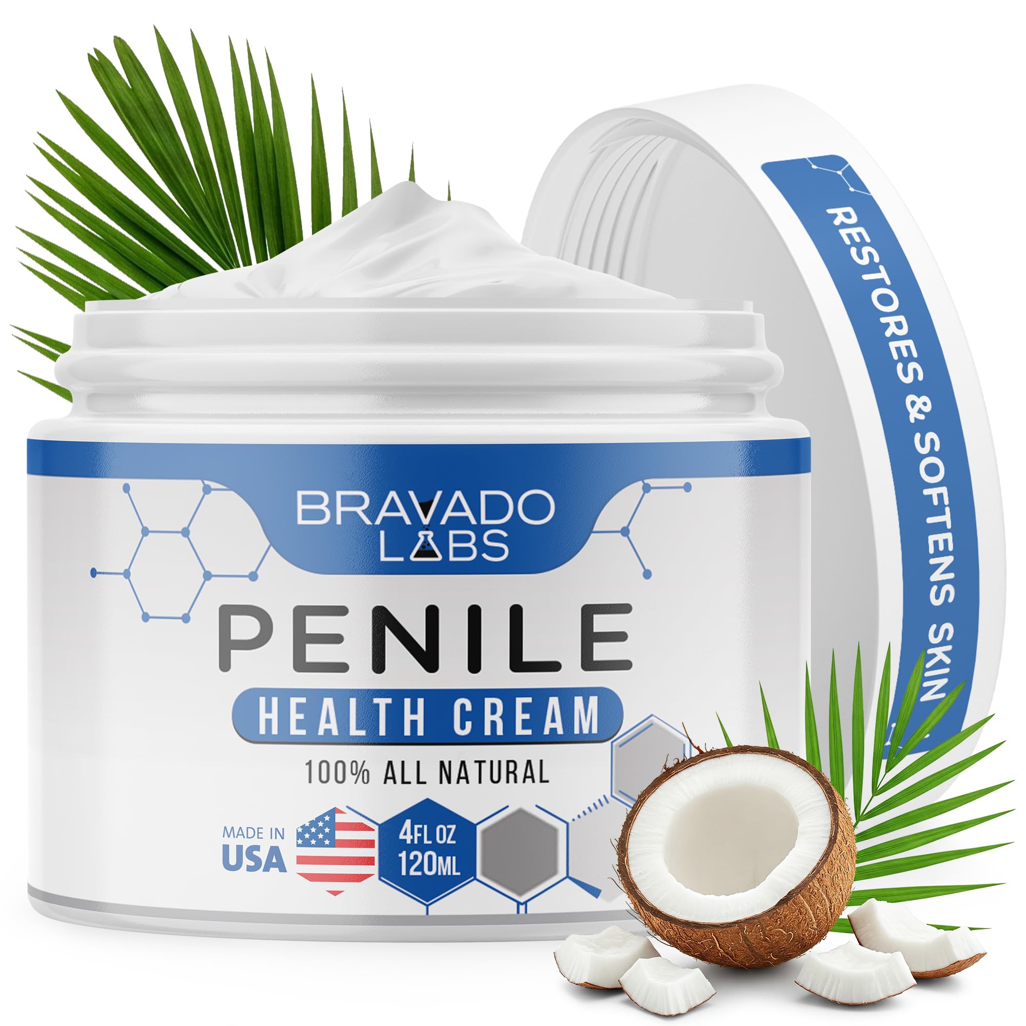 Bravado Labs Premium Penile Health Creme for Men – Daily Moisturizer (4 oz)