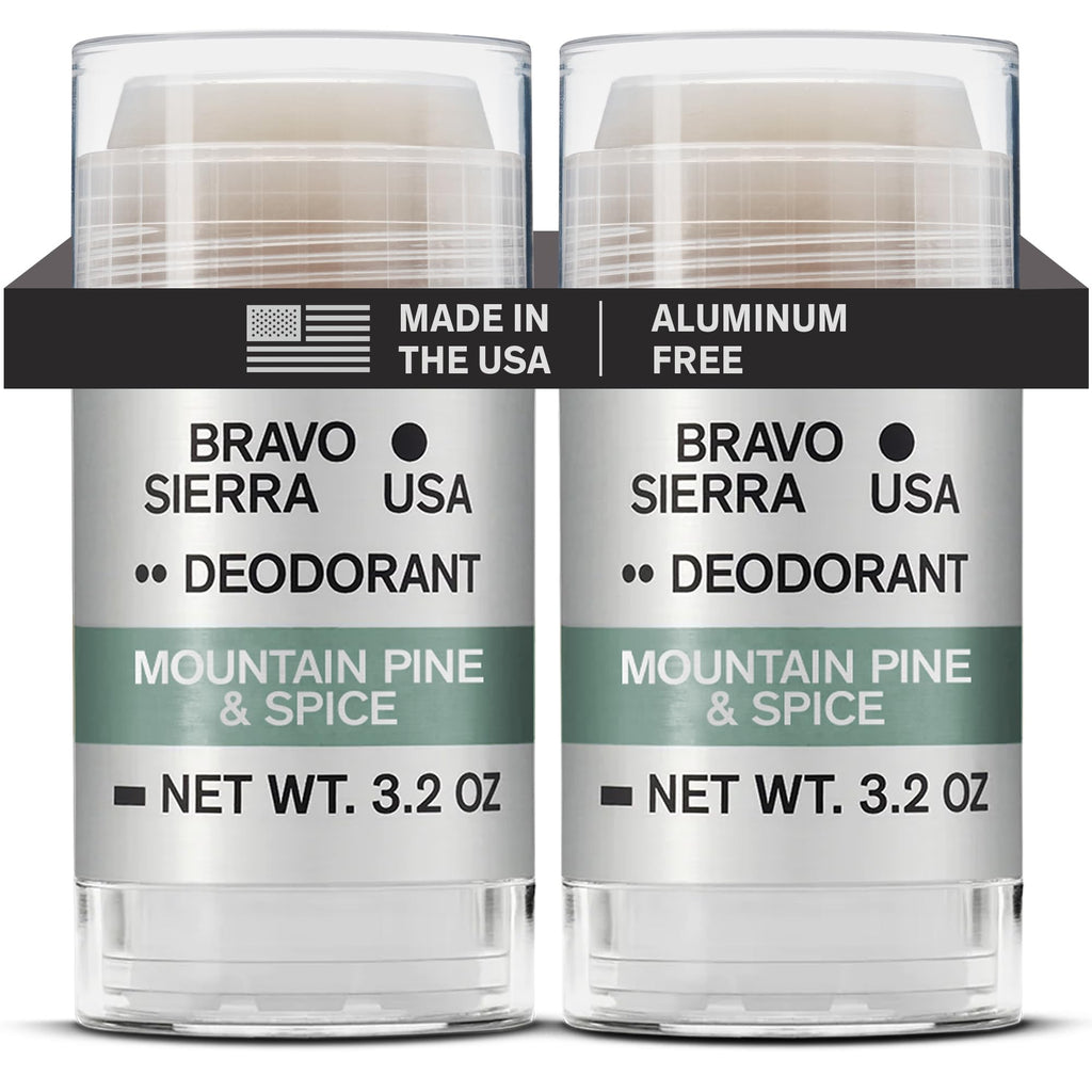 Bravo Sierra Aluminum-Free Deodorant for Men – Mountain Pine & Spice 2-Pack