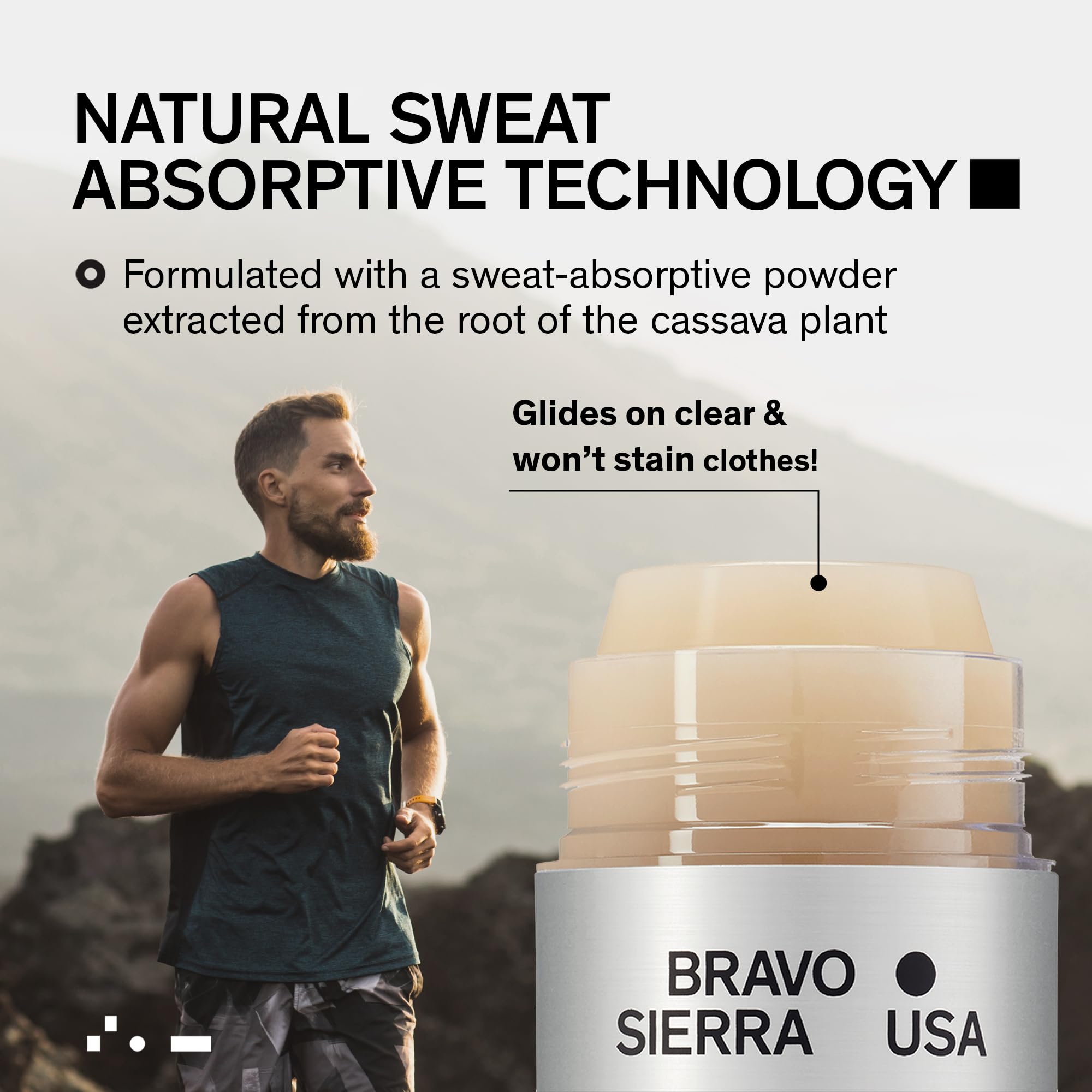 Bravo Sierra Aluminum-Free Deodorant for Men – White Vetiver & Cedarwood, 3.2 oz | Paraben-Free, Vegan & Cruelty-Free