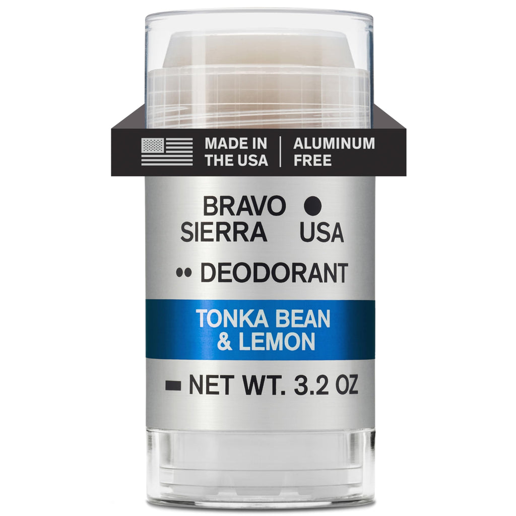 Bravo Sierra Aluminum-Free Deodorant for Men – Tonka Bean & Lemon, 3.2 oz