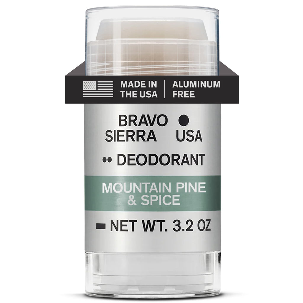 Bravo Sierra Aluminum-Free Deodorant for Men – Mountain Pine and Spice, 3.2 oz