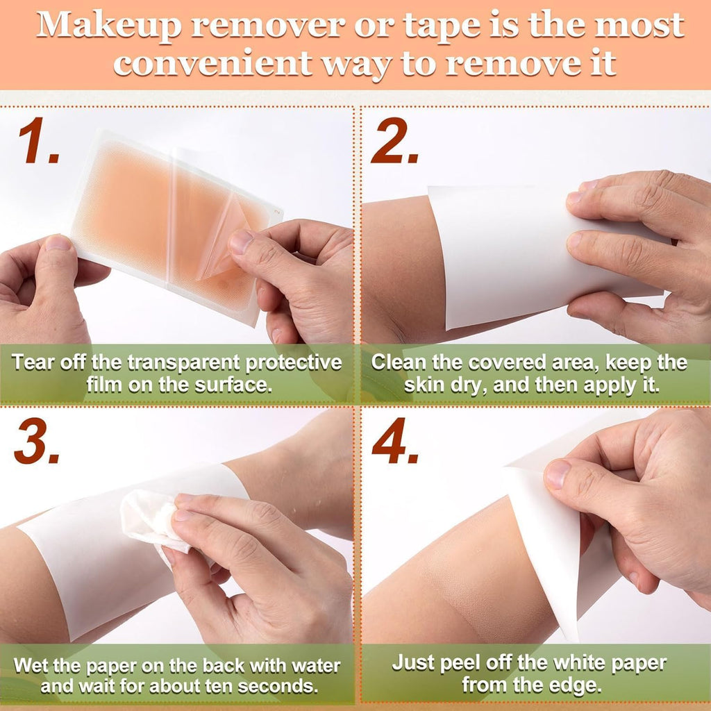Tattoo Cover Up Patch Kit — 15 Patches + 15 Remover Stickers, Water-Resistant, Ultra-Thin Concealer