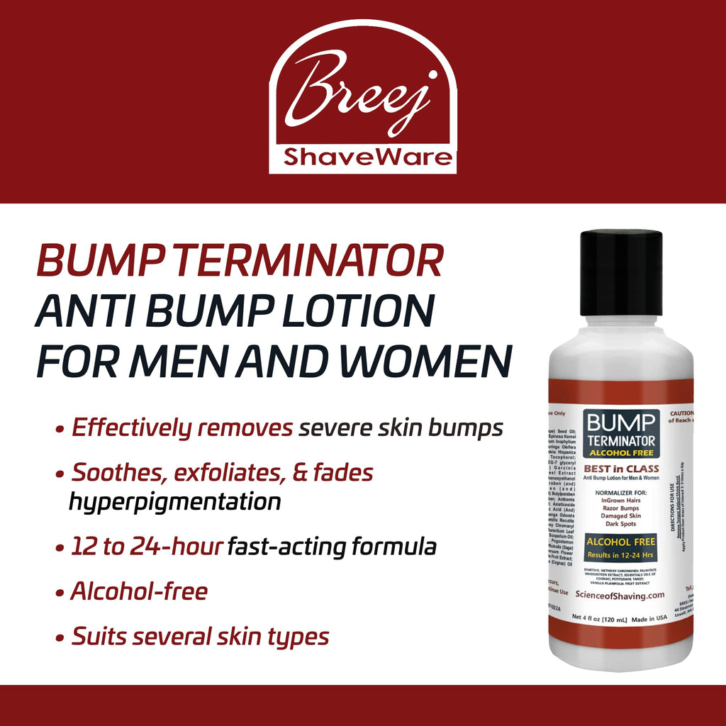 BREEJ Bump Terminator Alcohol-Free Razor Bump Lotion Pack of 2, 4 fl oz