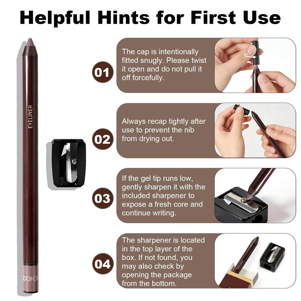Brenqe Plum & Chocolate Eyeliner Set 2PCS – Waterproof and Long-Lasting