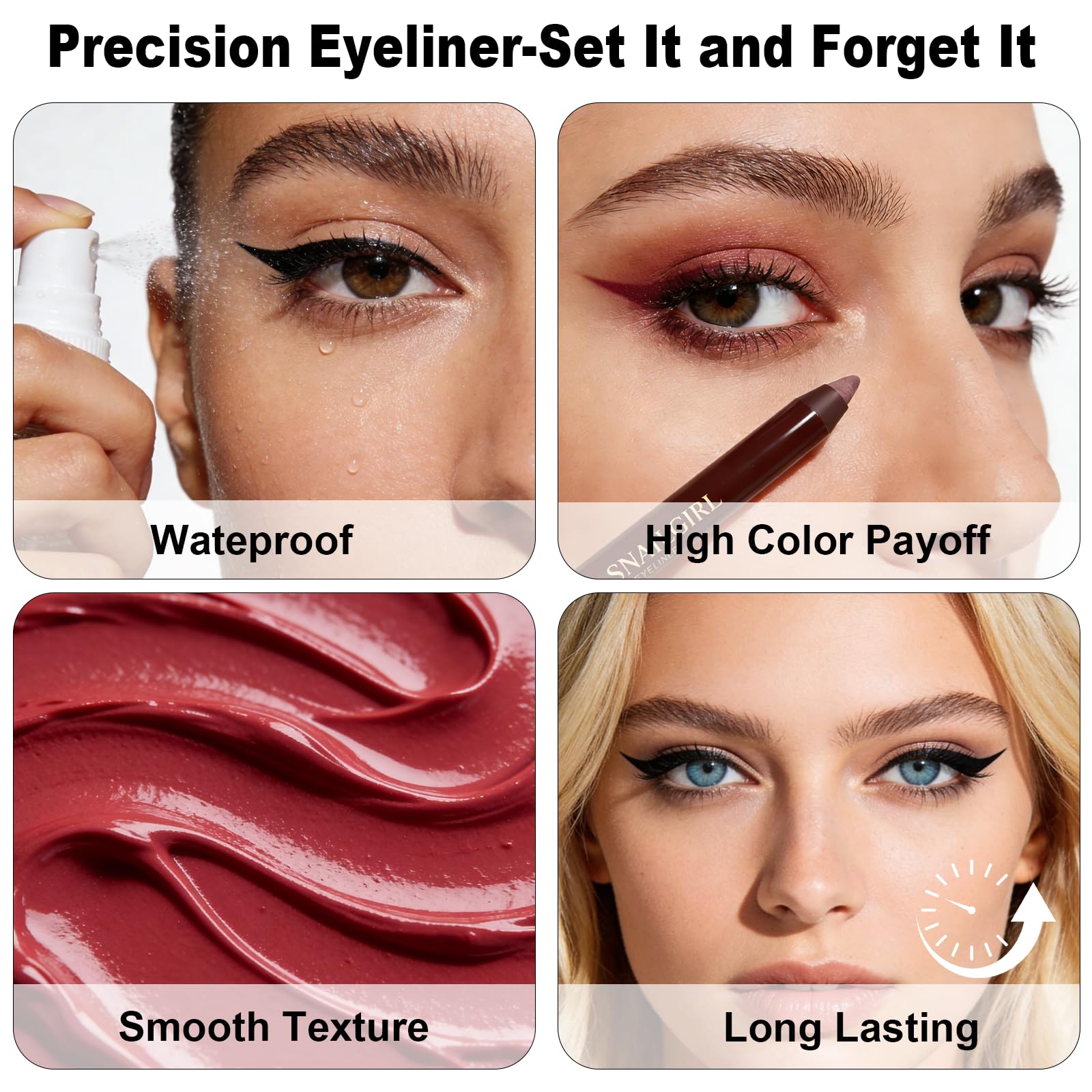 Brenqe Plum Gel Eyeliner Pencil 2PCS – Waterproof & Smudge-Proof