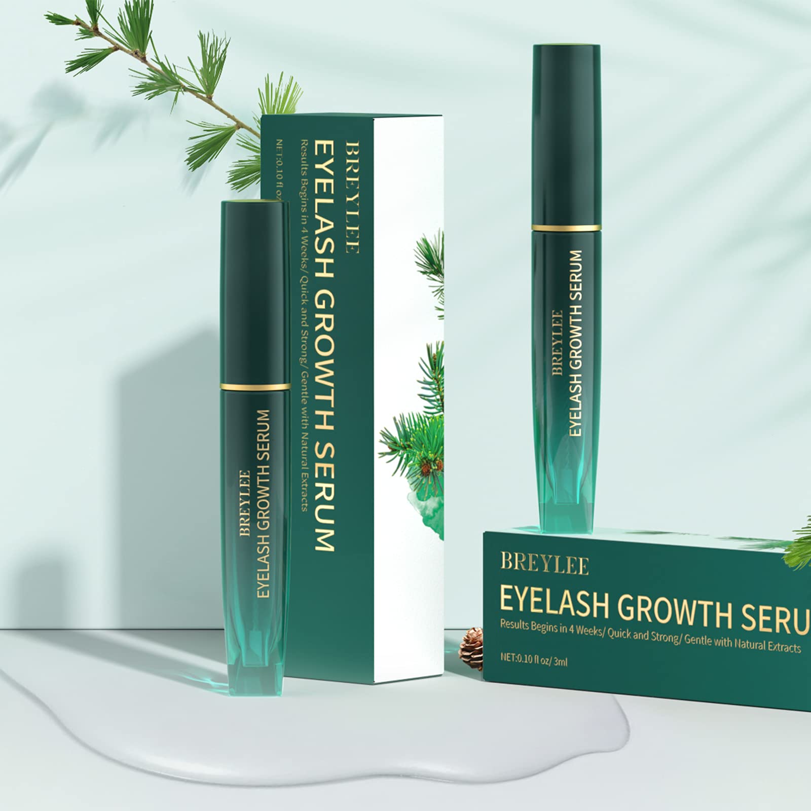BREYLEE Eyelash Growth Serum – Lash Boost for Longer, Fuller Lashes | 3ML Gold Bottle