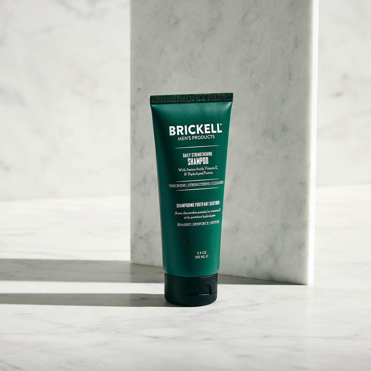 Brickell Daily Strengthening Shampoo for Men – Mint & Tea Tree, Sulfate Free, 3.4 oz