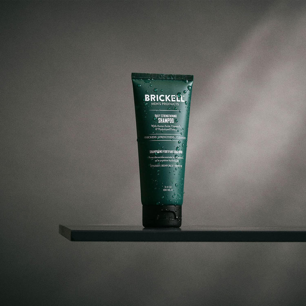 Brickell Daily Strengthening Shampoo for Men – Mint & Tea Tree, Sulfate Free, 3.4 oz