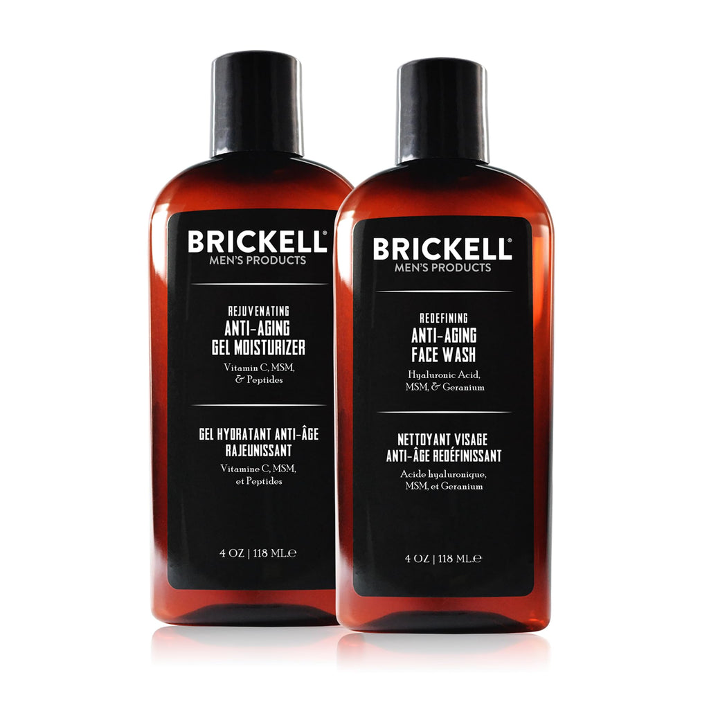 Brickell Men’s Enhancing Gel Anti-Aging Routine — Cleanser, Gel Moisturizer & Gift Set
