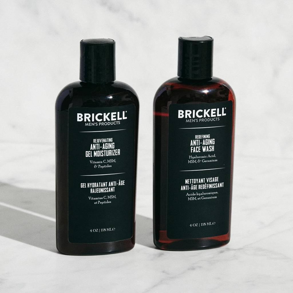 Brickell Men’s Enhancing Gel Anti-Aging Routine — Cleanser, Gel Moisturizer & Gift Set