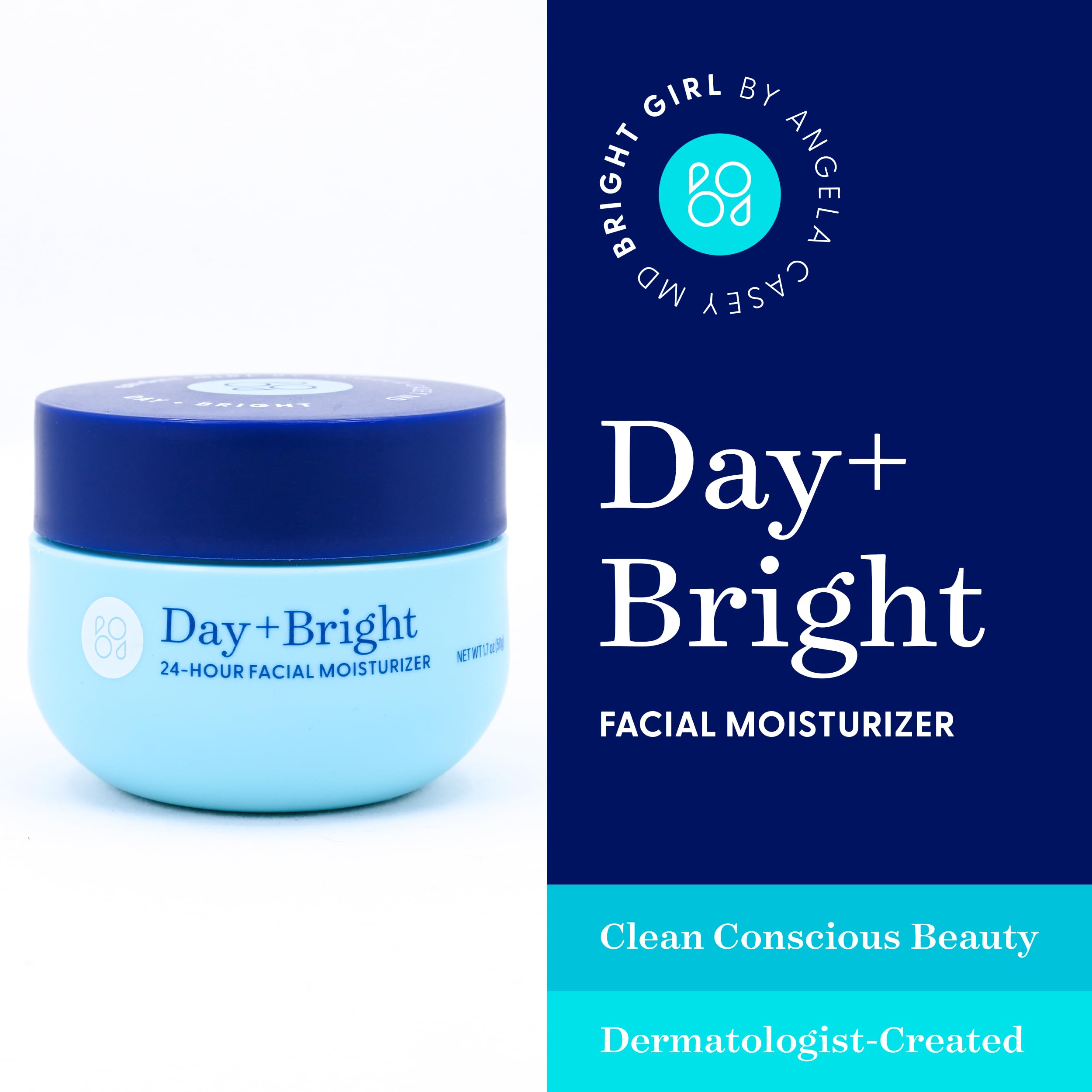Day+Bright Facial Moisturizer for Teens | 50mL | Non-Greasy Hydration | Chamomile, Turmeric, Ashwagandha