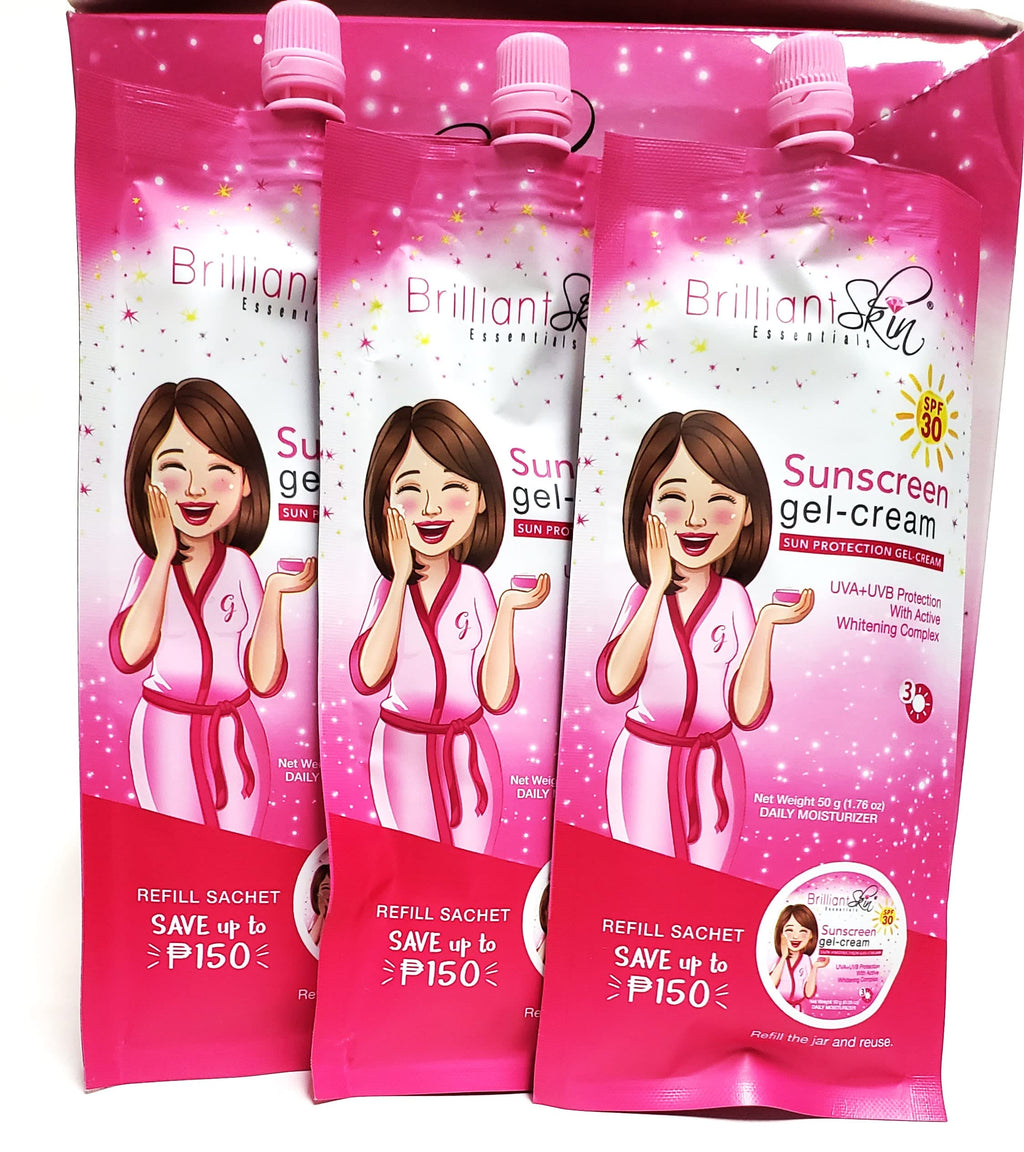 Brilliant Skin Sunscreen Gel-Cream SPF 30 – Sachet Pack 3 x 50g | BRILLIANT SKIN ESSENTIALS