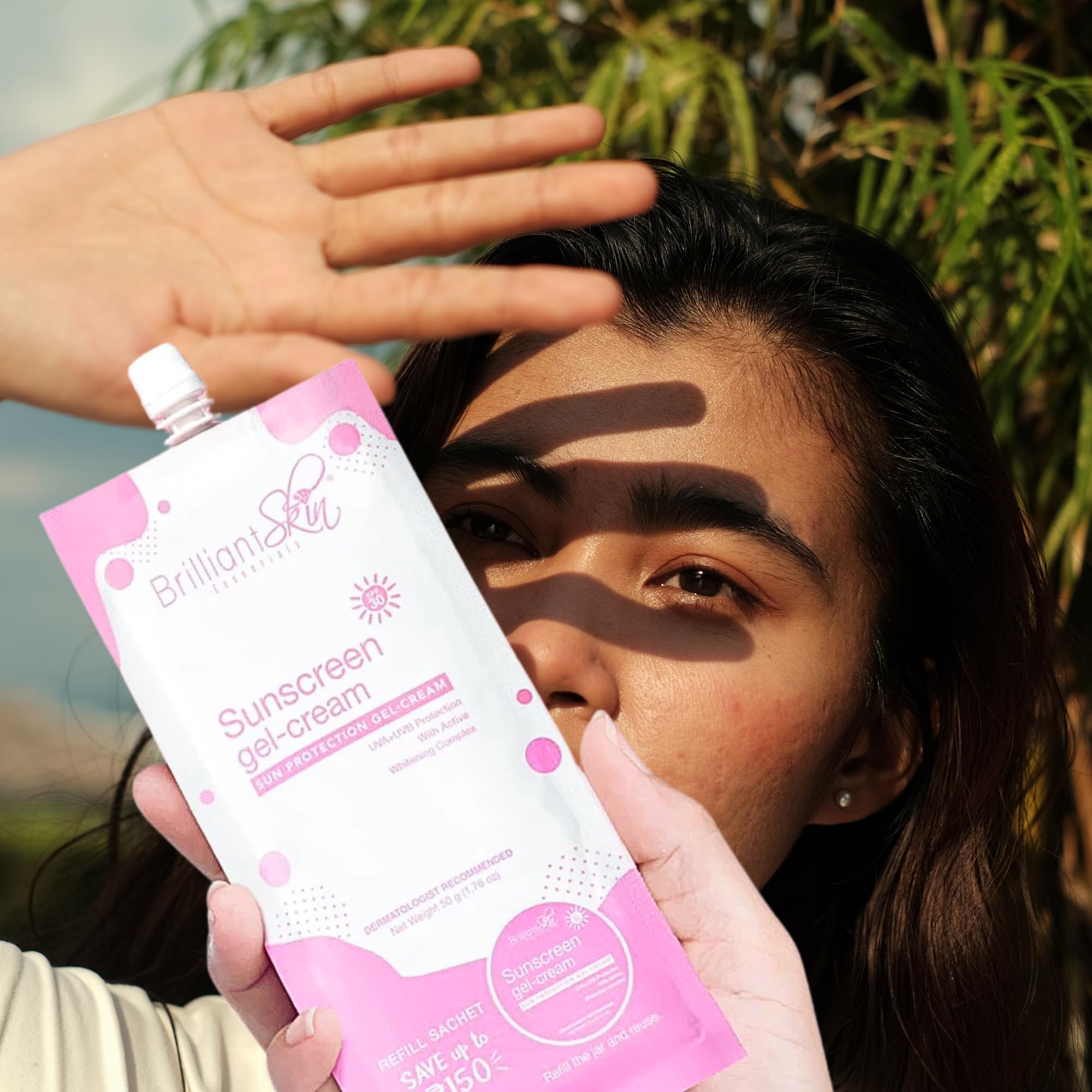 Brilliant Skin Sunscreen Gel-Cream Refill Sachets (50g x 2) – Lightweight SPF