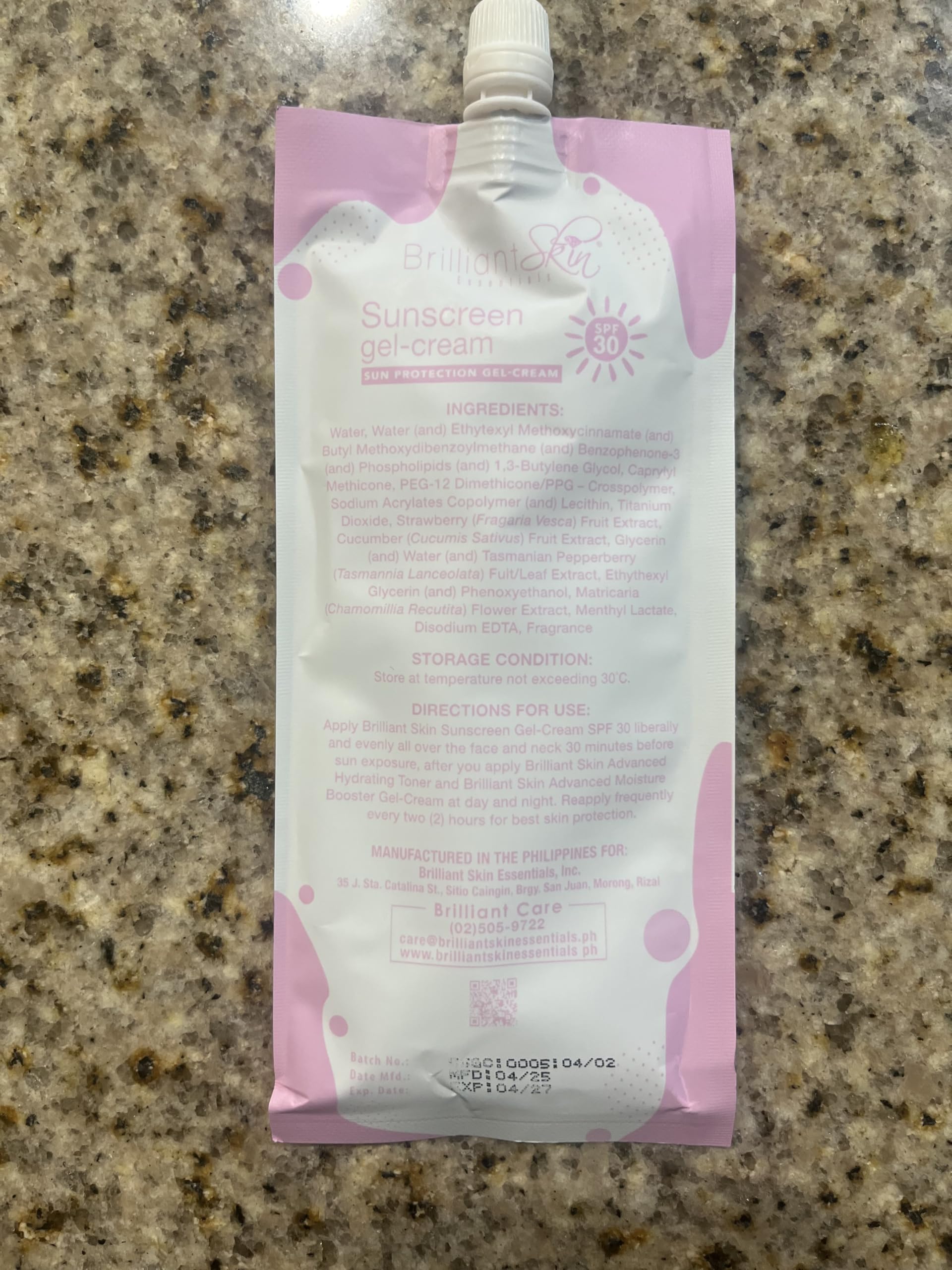 Brilliant Skin Sunscreen Gel-Cream Refill Sachets (50g x 2) – Lightweight SPF