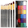 BRIMFULITE Face Painting Kit – 18 Color Water-Activated Pigments, 10 Brushes, Non-Toxic & Washable