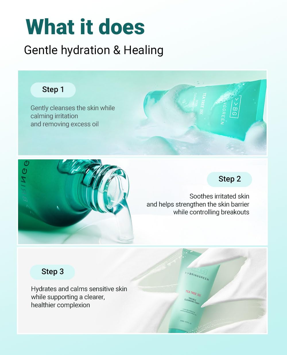BRING GREEN Tea Tree Cica Trial Kit — Travel-Size Korean Skincare for Acne-Prone Skin