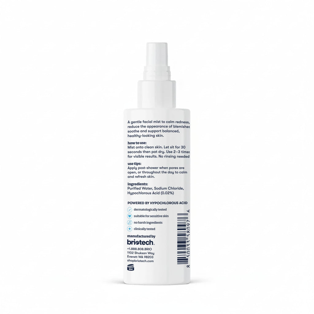 BRIOTECH Renew Toner: Hypochlorous Acid Facial Mist for Sensitive Skin – Calm Redness & Minimize Blemishes (2 x 2 oz)