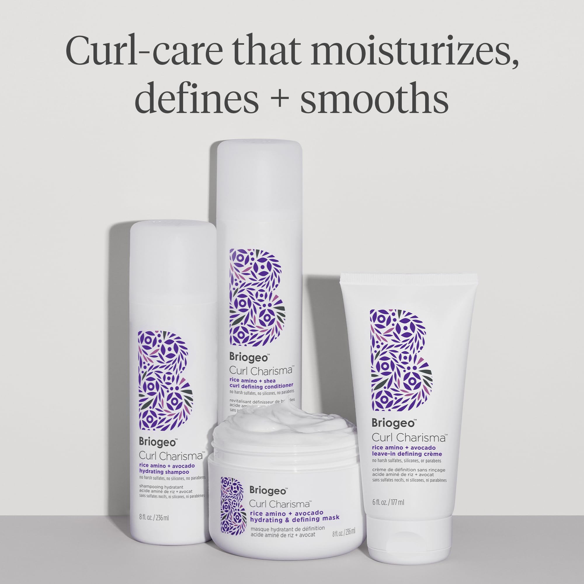 Briogeo Curl Charisma Rice Amino + Avocado Hydrating Conditioner – Define, Moisturize & Frizz Control (33.8 oz)
