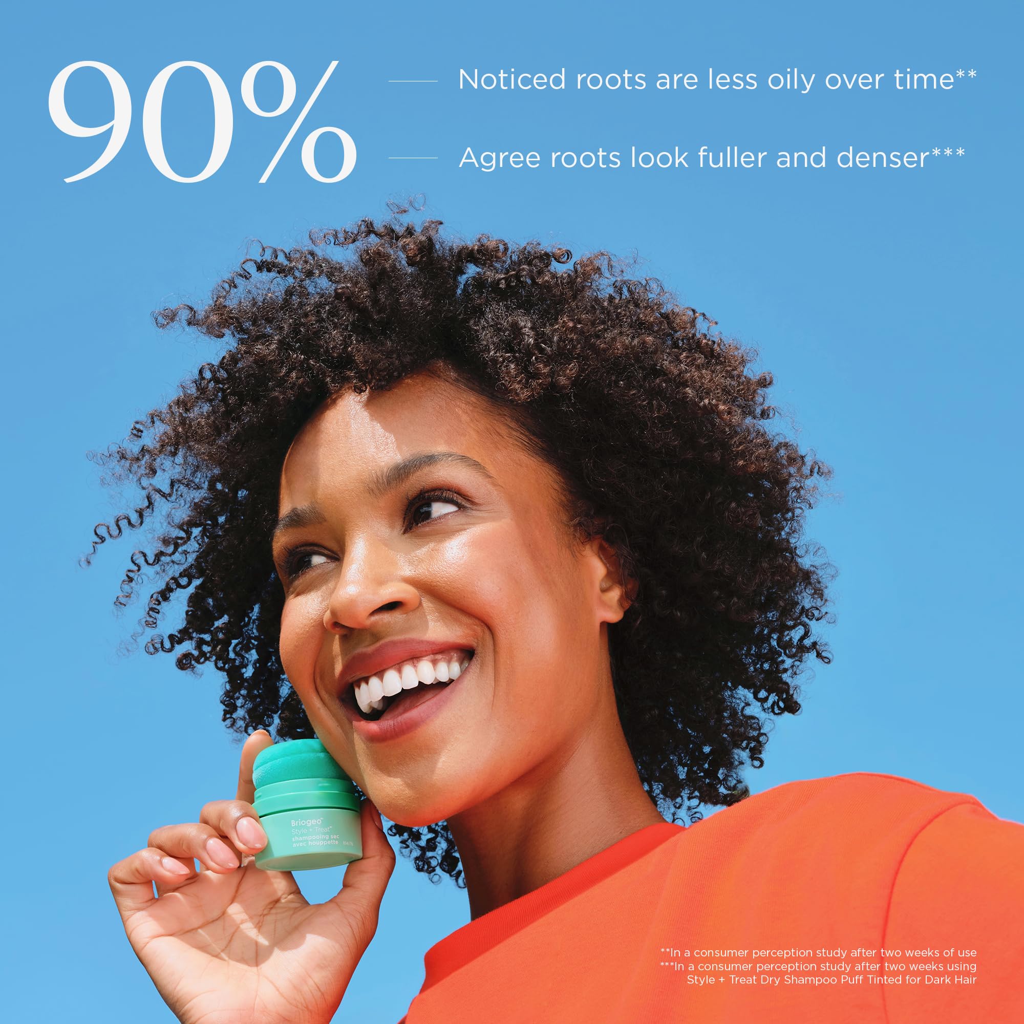 Briogeo Style & Treat Dry Shampoo Puff – Tinted for Dark Hair (Non-Aerosol, Talc & Benzene Free)