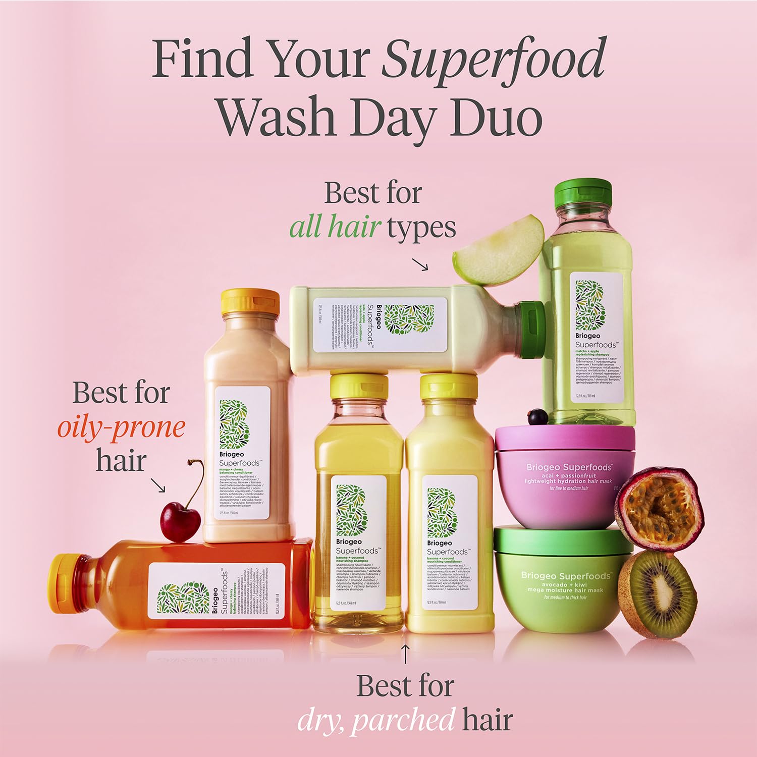 Briogeo Superfoods Acai + Passionfruit Lightweight Hydration Hair Mask – Deep Conditioner for Fine Hair, 2 oz | Vegan & Cruelty-Free