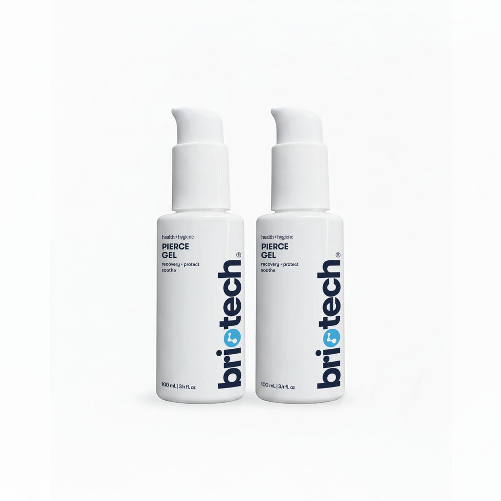 BRIOTECH Pierce Gel – Extra Strength HOCl Piercing Aftercare (2 Pack, 3.4 fl oz)