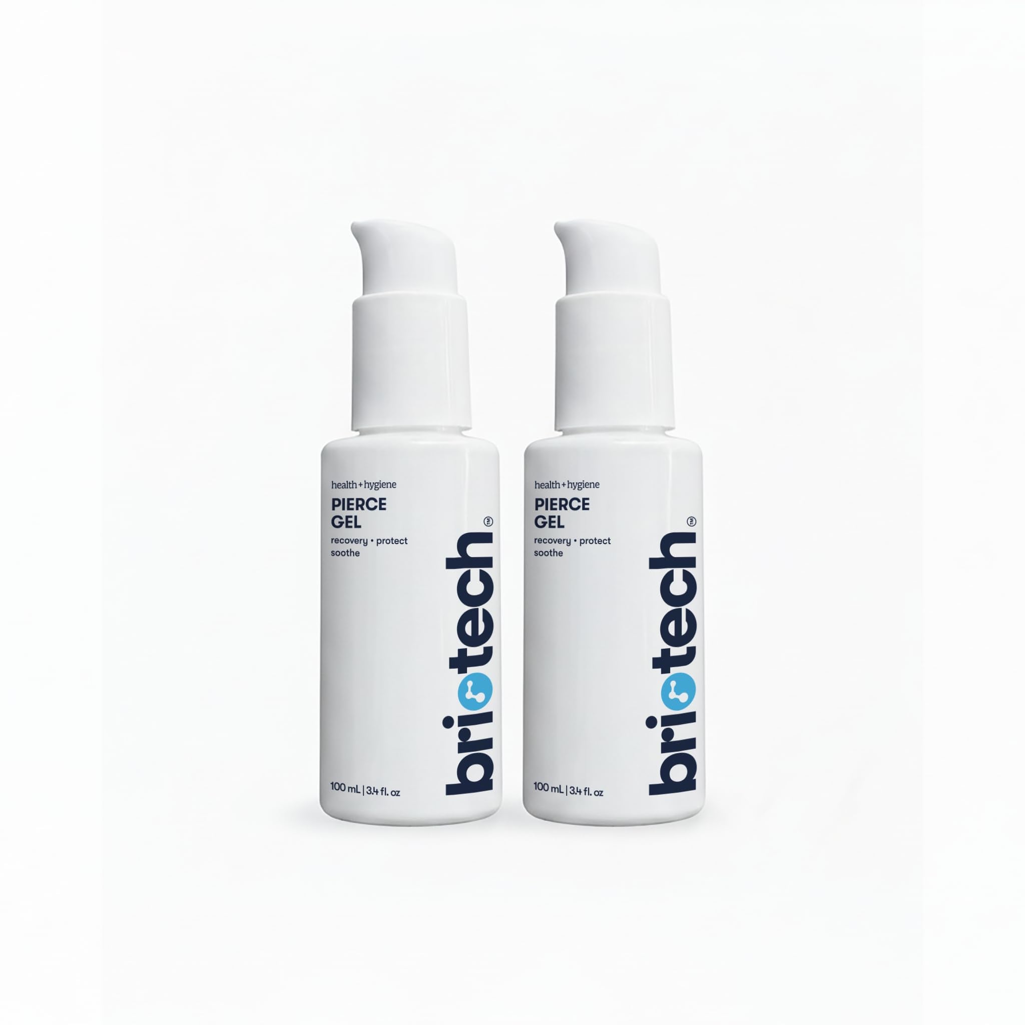 BRIOTECH Pierce Gel – Extra Strength HOCl Piercing Aftercare (2 Pack, 3.4 fl oz)