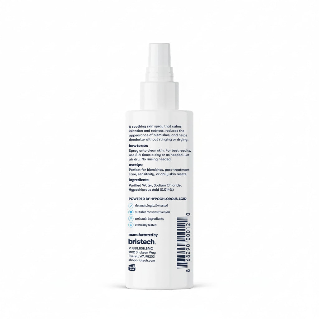 BRIOTECH Topical Skin Spray – HOCl Facial Mist for Sensitive Skin, 2 oz Travel Size (2 Pack)