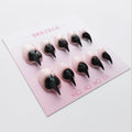 BRKYKGK Cat Claw Press On Nails – Short Stiletto Black Eagle Claw, Glossy Thick Acrylic, 10Pcs