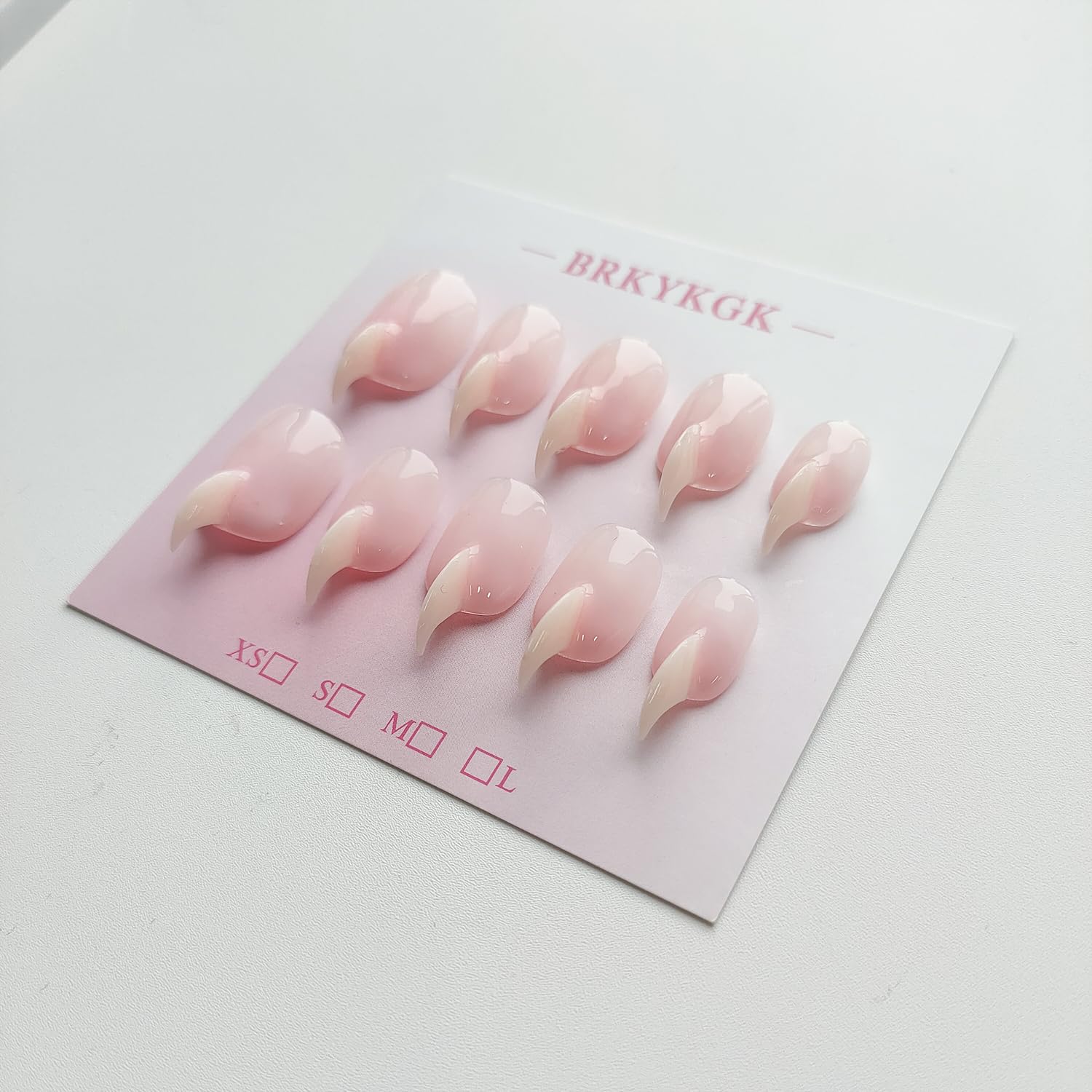 BRKYKGK Cat Claw Press-On Nails – Short Stiletto Pink Eagle Claw, 10 Pcs