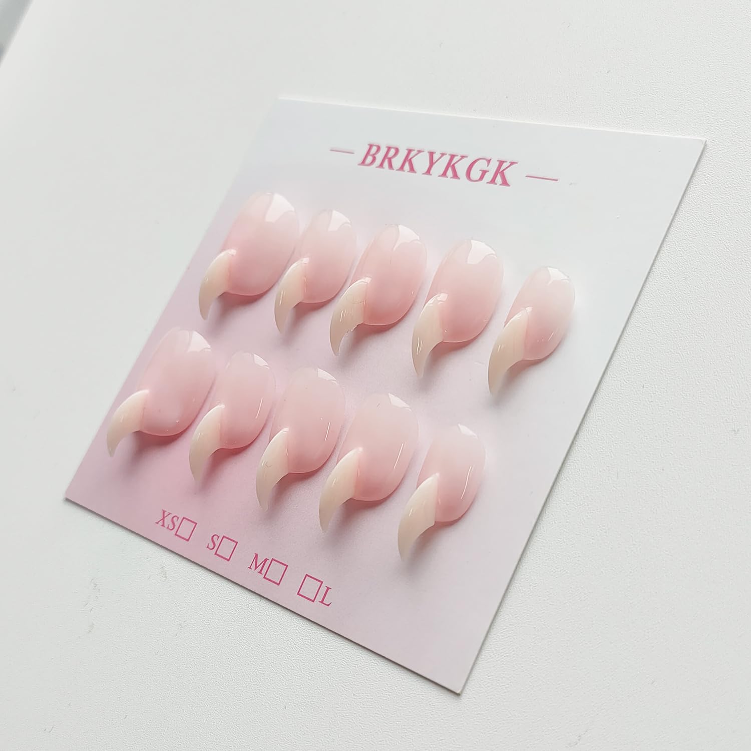 BRKYKGK Cat Claw Press-On Nails – Short Stiletto Pink Eagle Claw, 10 Pcs