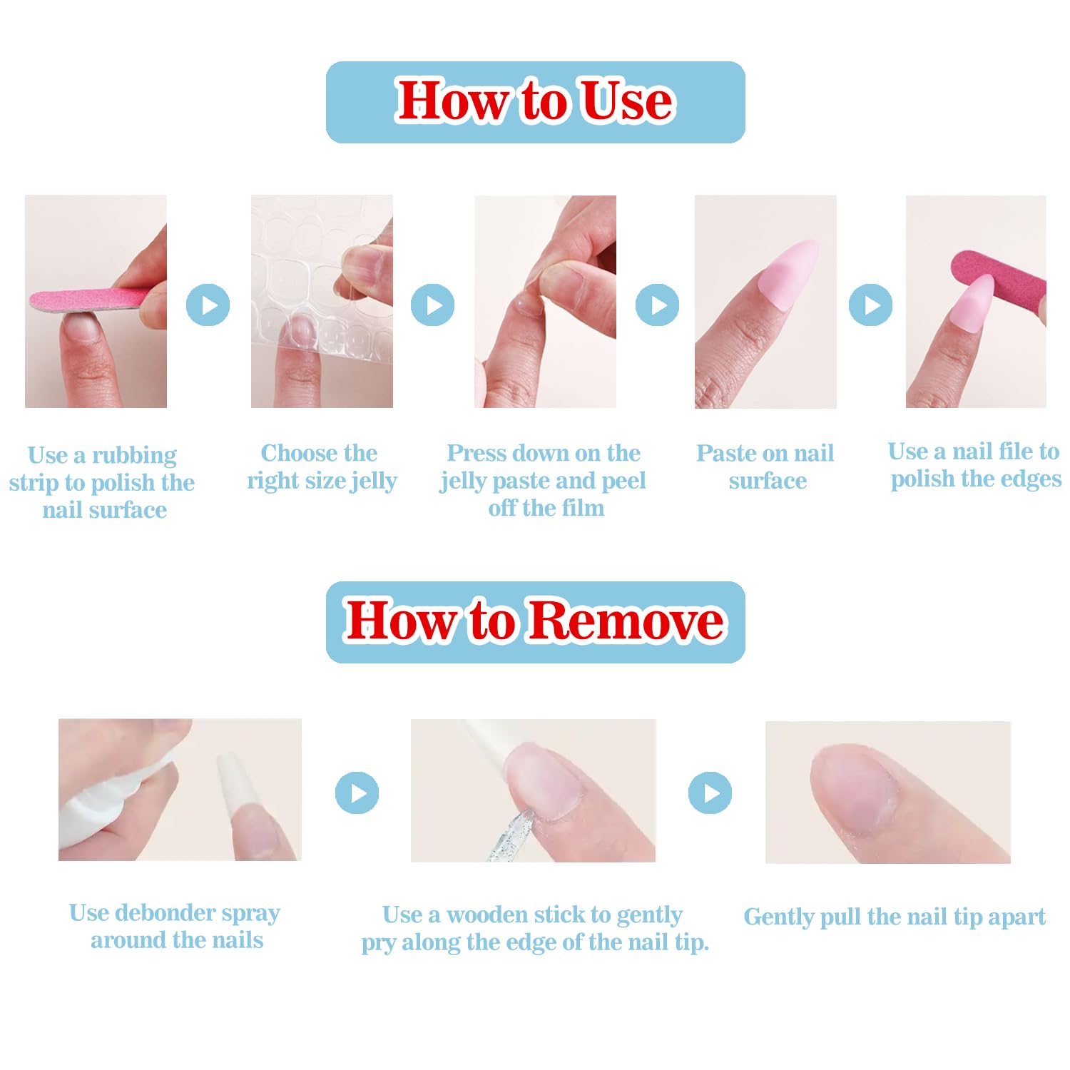 BRKYKGK Pink Duck Press-On Nails – Short French Tip 3D Floral with Butterfly Rhinestones (10 Pcs, M)