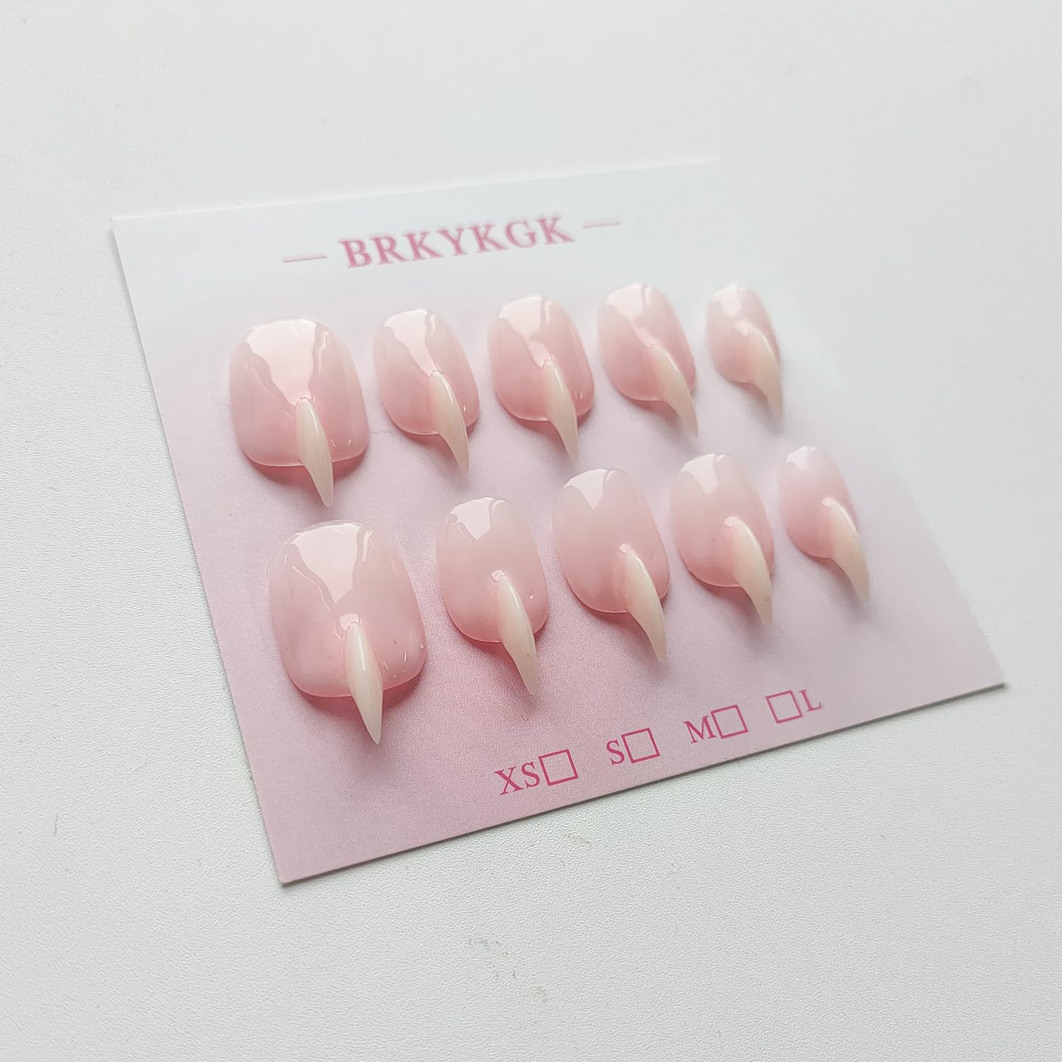 BRKYKGK Cat Claw Press-On Nails – Short Stiletto Pink Eagle Claw, 10 Pcs