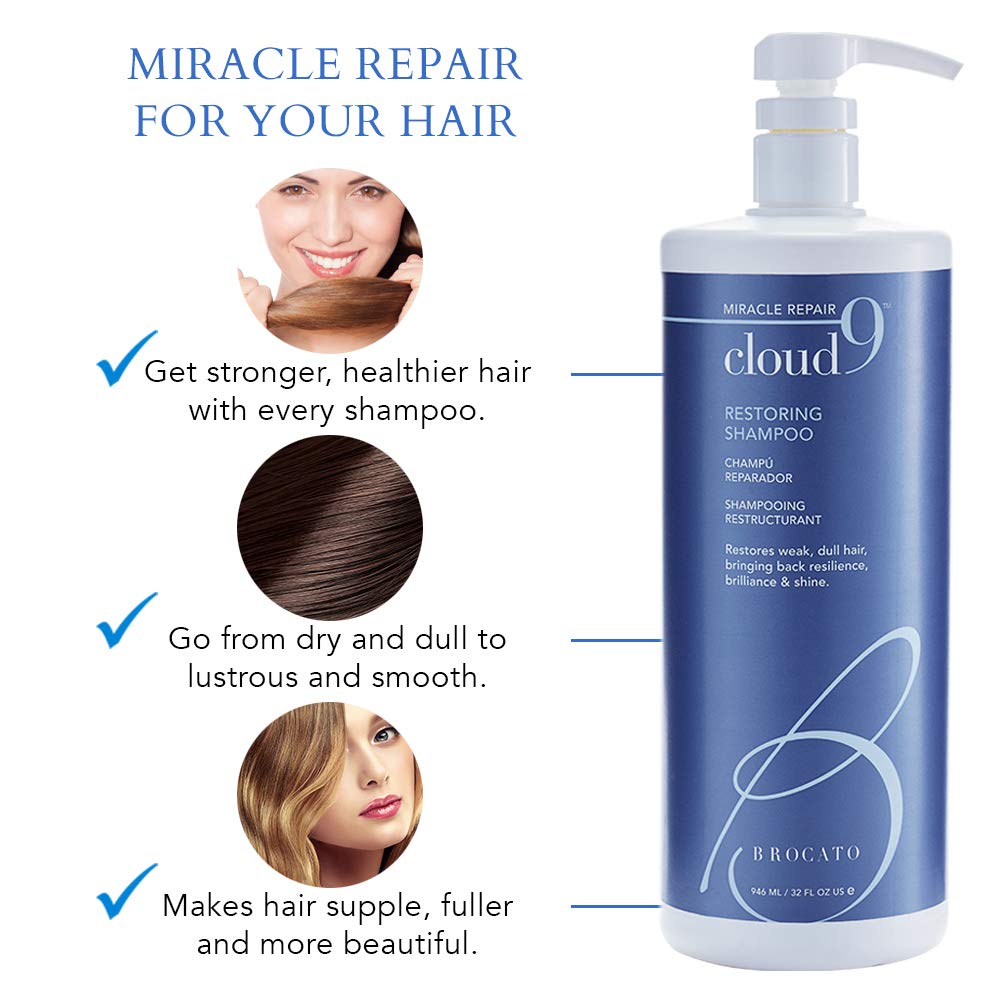 Brocato Cloud 9 Restoring Shampoo 32oz | Miracle Repair for Damaged Hair