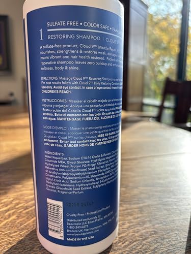 Brocato Cloud 9 Restoring Shampoo 32oz | Miracle Repair for Damaged Hair