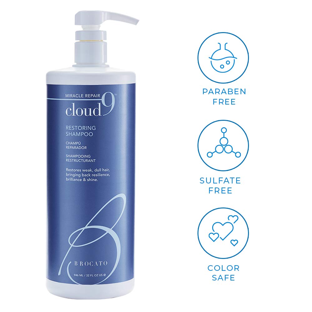 Brocato Cloud 9 Restoring Shampoo 32oz | Miracle Repair for Damaged Hair