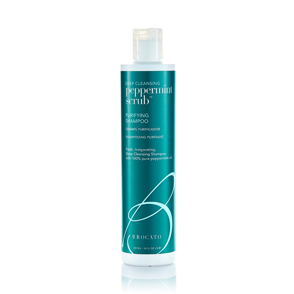 Brocato Peppermint Scrub Purifying Shampoo – Deep Clean, Peppermint Oil, 10 oz | Sulfate & Paraben Free