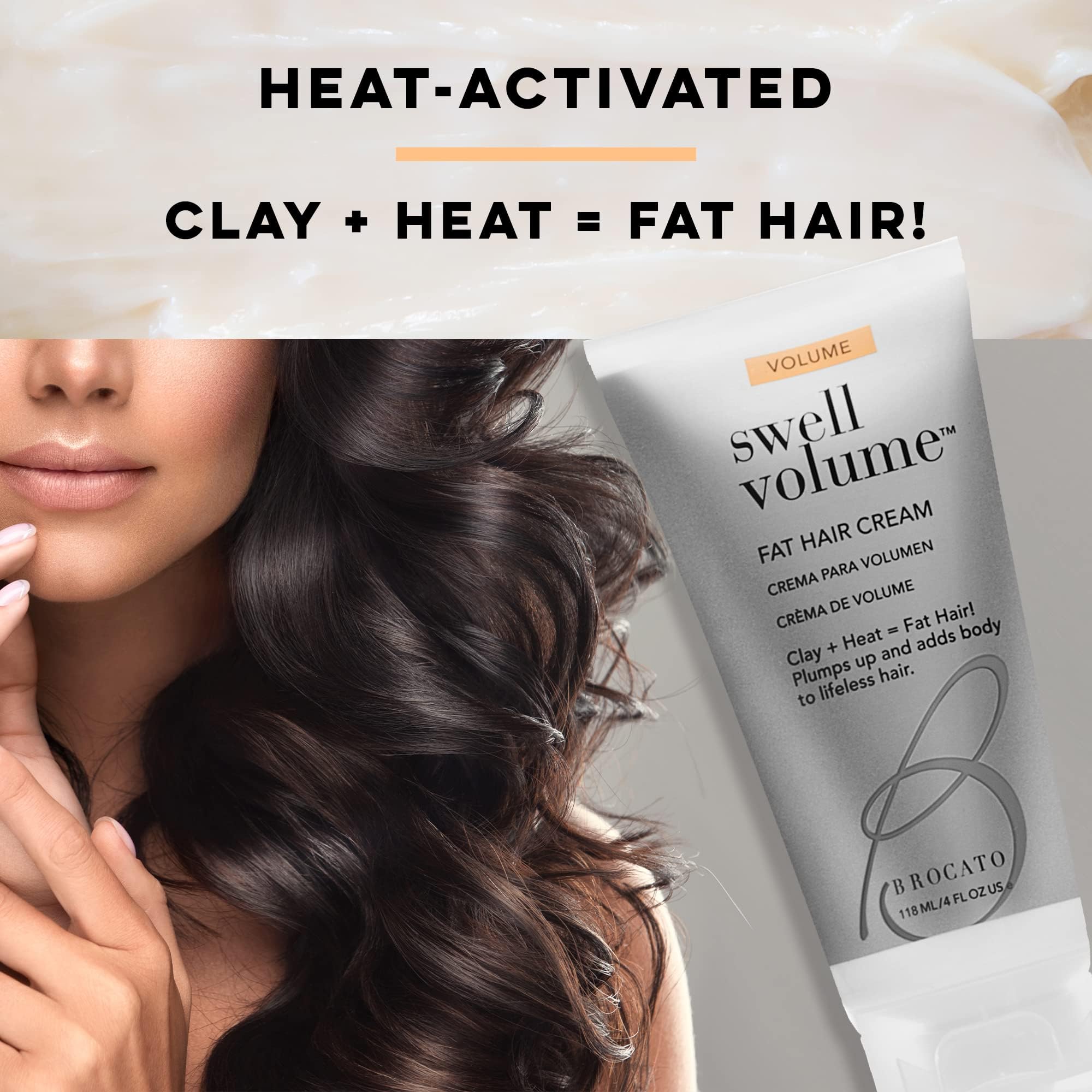 Brocato Swell Volume Hair Cream — 3 Pack, 6 oz | Heat-Activated Volumizing & Thickening Cream