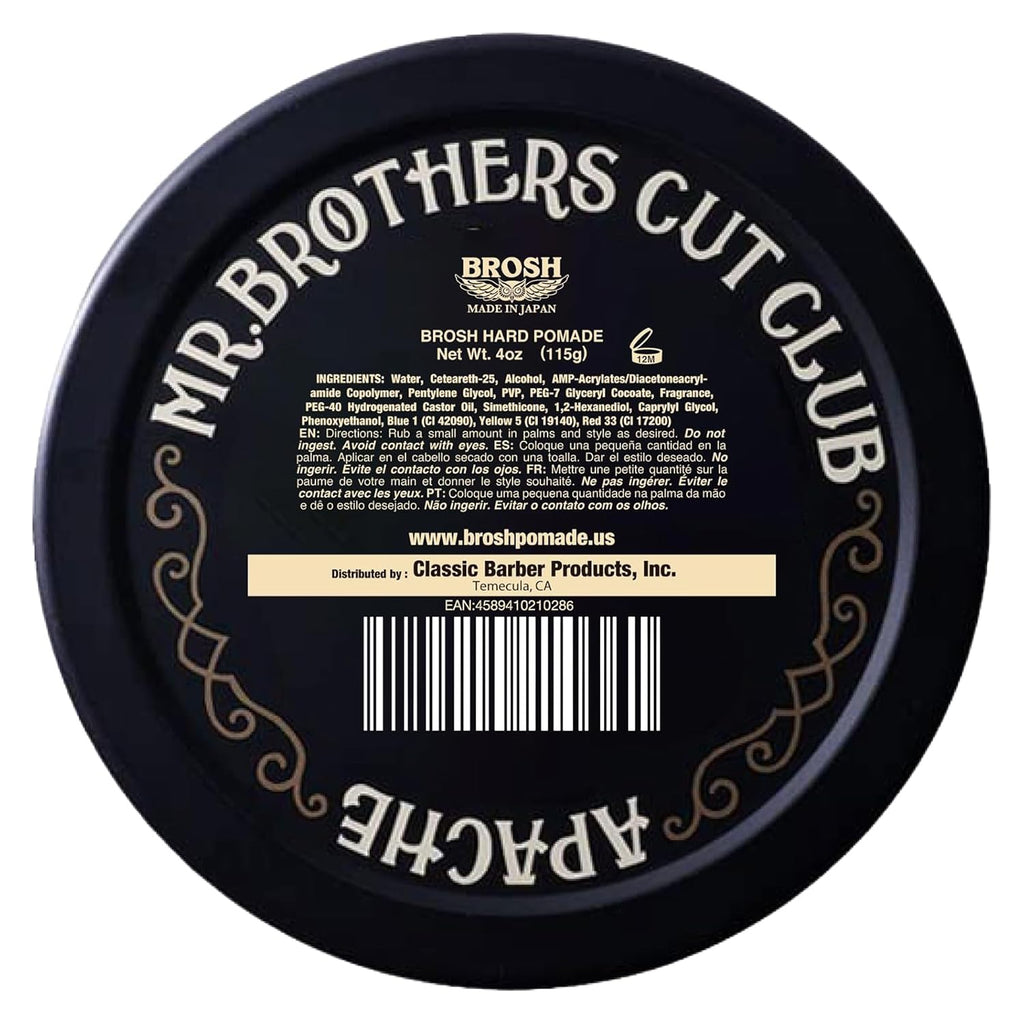 BROSH Far East Hard Pomade – Water-Based, Extra Firm Hold, Medium Shine | Humidity-Resistant Grooming