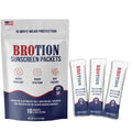 BROTION Broad Spectrum SPF 50 Travel Size Sunscreen Packets – Water Resistant, Oxybenzone & Octinoxate Free (0.34 oz x10)