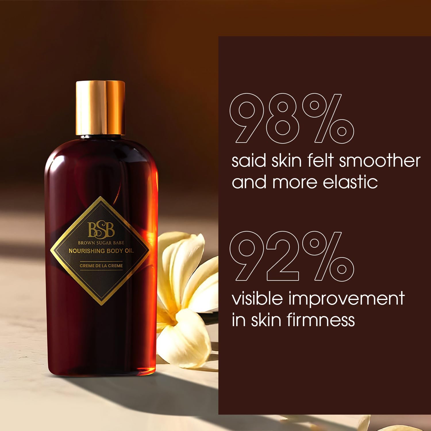 Brown Sugar Babe Creme de la Creme Body Oil – Jasmine & Vanilla Perfume Oils, Nourishing Scented Oil, Paraben Free, Made in USA