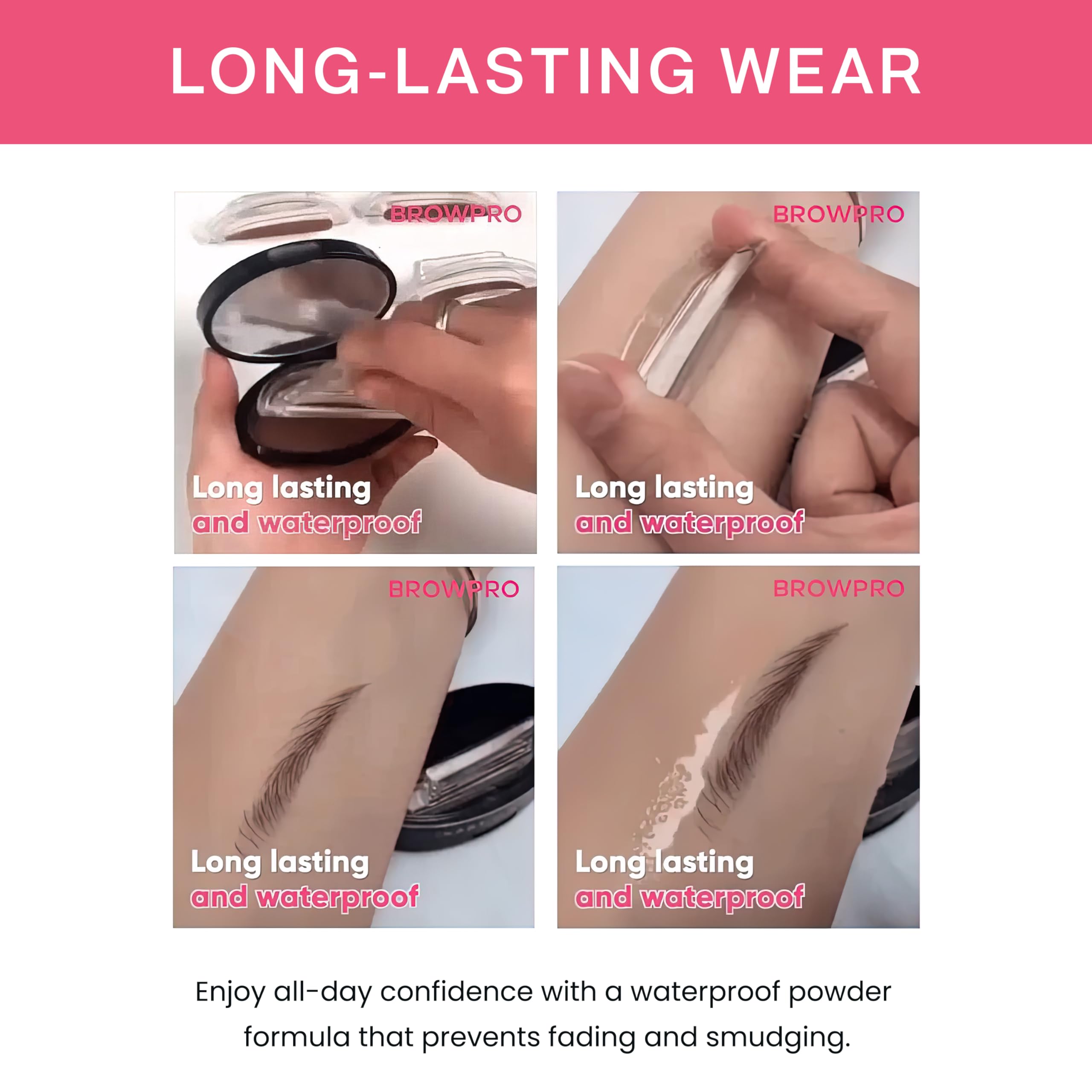BrowPro Eyebrow Stamp Simone — Natural Arched Brow Powder, Waterproof & Long-Lasting