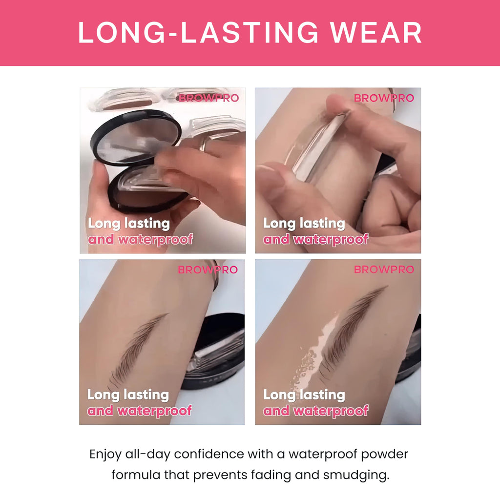 BrowPro Eyebrow Stamp (Official) Simone Powder Seal – Natural Light Brown, Waterproof