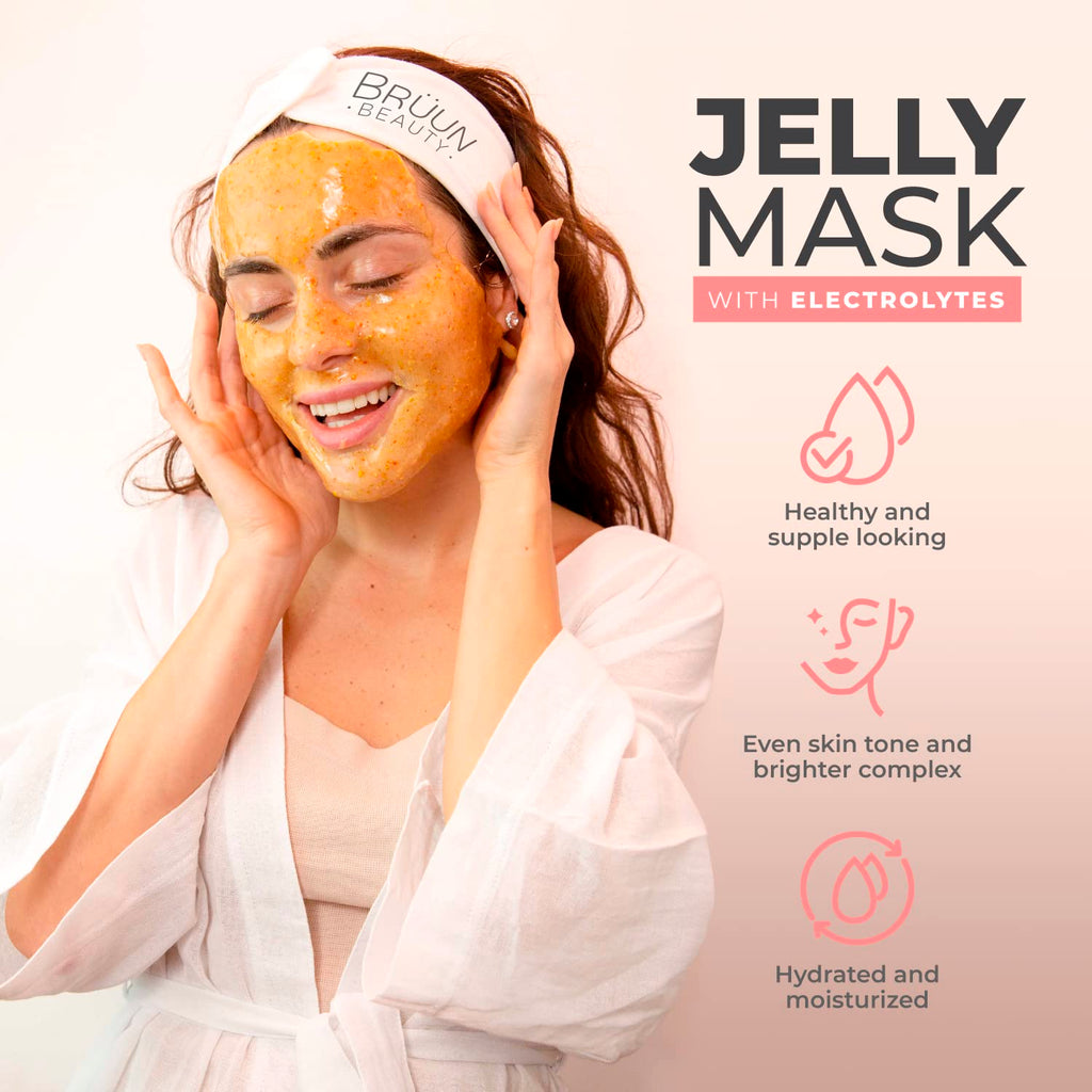 BRÜUN Jelly Mask Jar 24k Gold Mandelic AC Peel-Off – 23 fl oz Face & Body