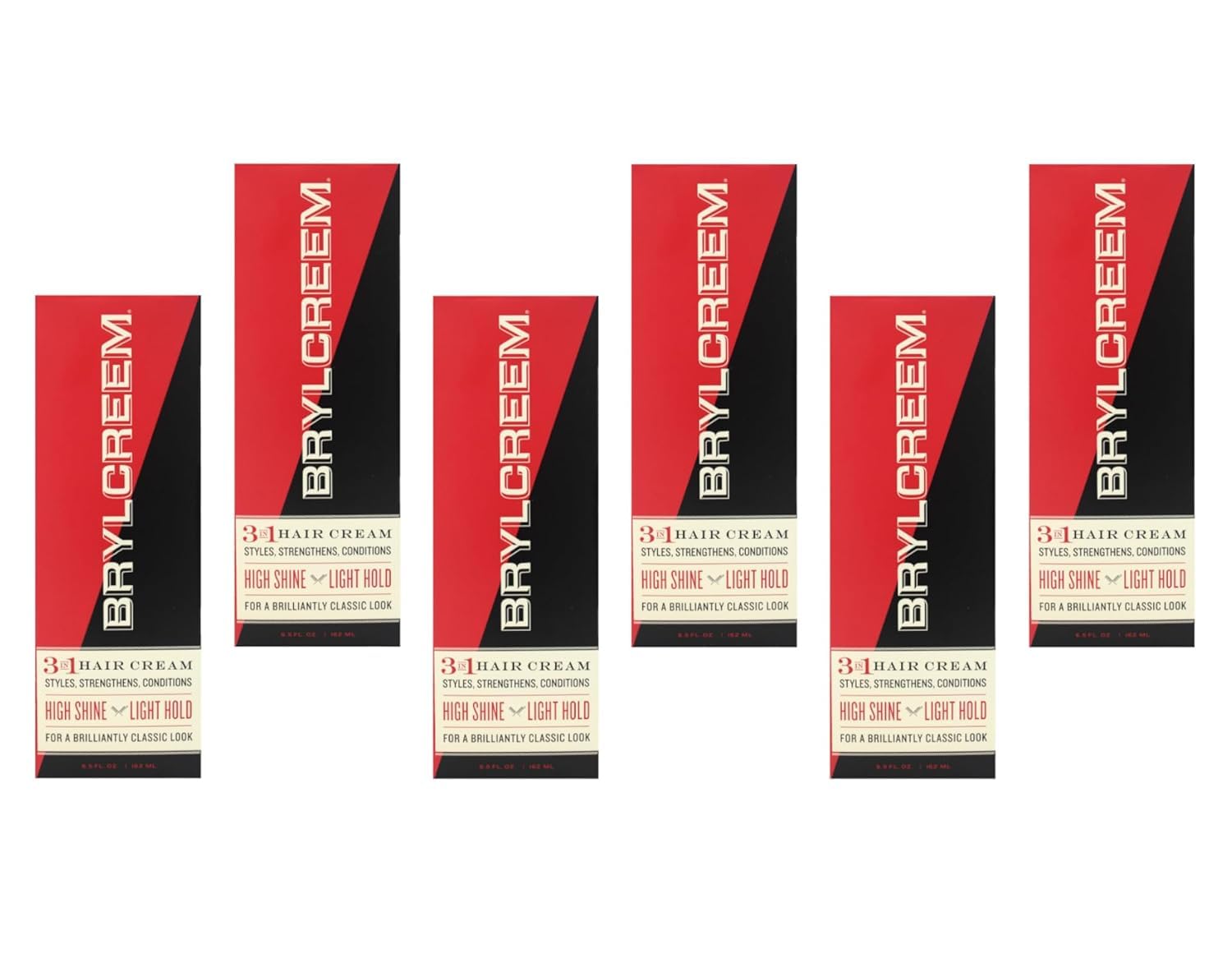 Brylcreem 3-in-1 Hair Cream – Styles, Shine & Conditioning | 6-Pack 5.5 oz
