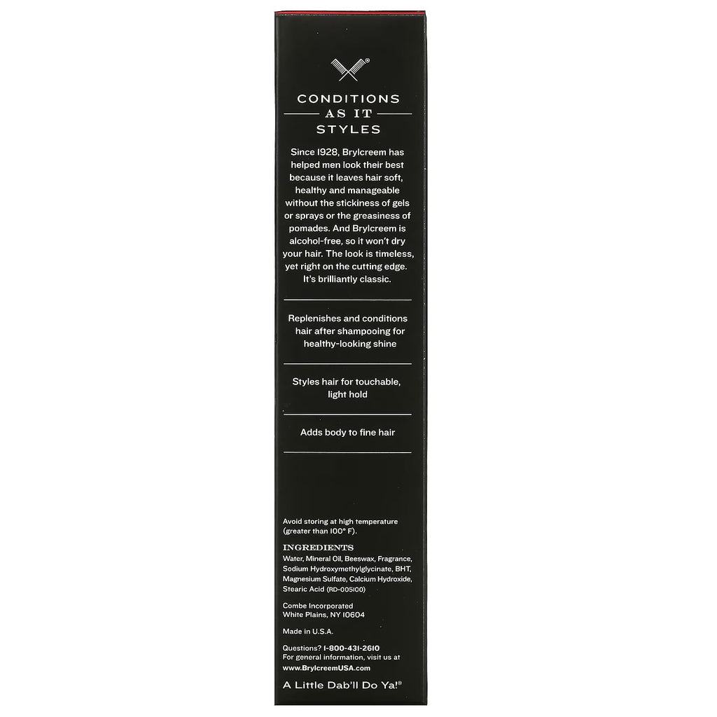 Brylcreem 3-in-1 Hair Cream – Styles, Shine & Conditioning | 6-Pack 5.5 oz