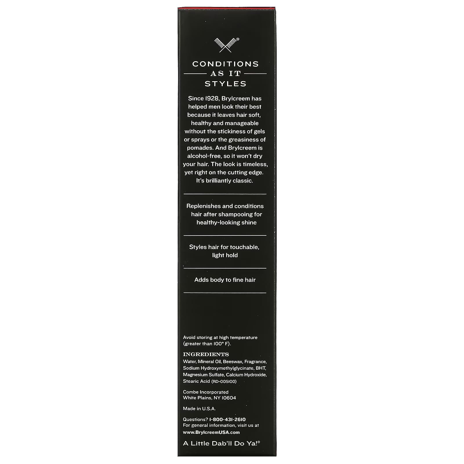 Brylcreem 3-in-1 Hair Cream – Styles, Shine & Conditioning | 6-Pack 5.5 oz