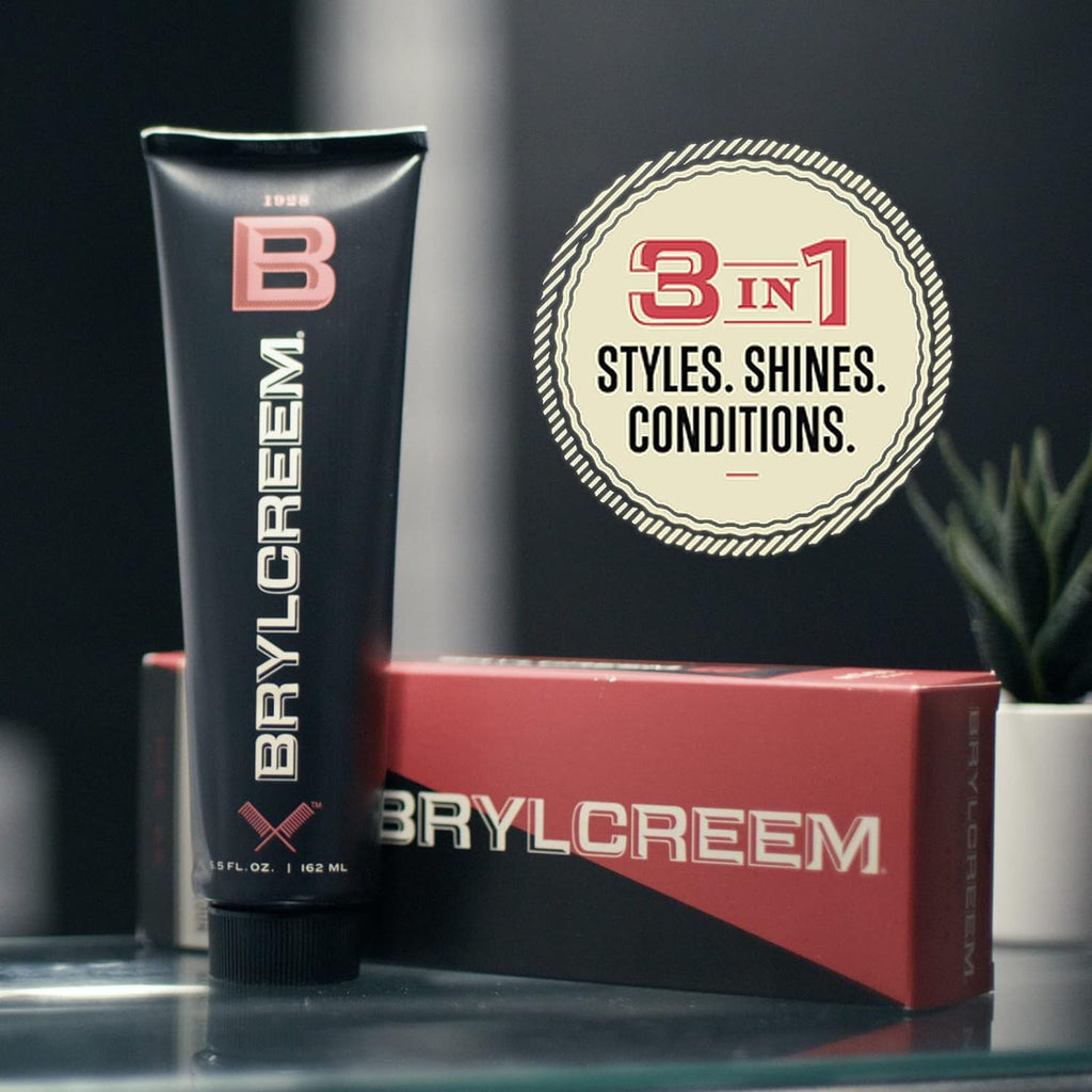 Brylcreem 3-in-1 Hair Cream – Styles, Shine & Conditioning | 6-Pack 5.5 oz