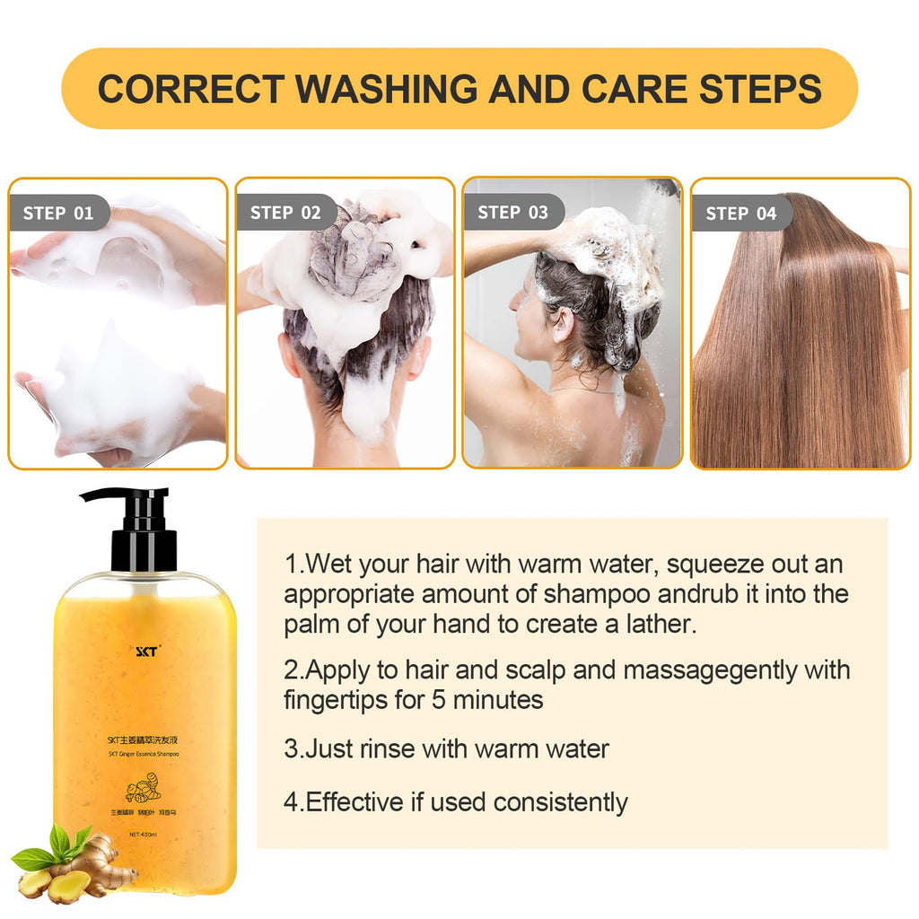 BSMAX Ginger Plant Extract Anti Hair Loss Shampoo | Hair Regrowth, Thickening & Longer Hair (400ml)