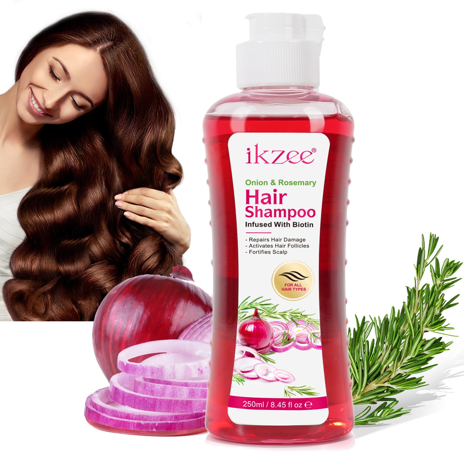 BSMKCL Onion Biotin & Rosemary Shampoo – Hair Growth, Thinning Hair & Shine (8.45 fl oz)