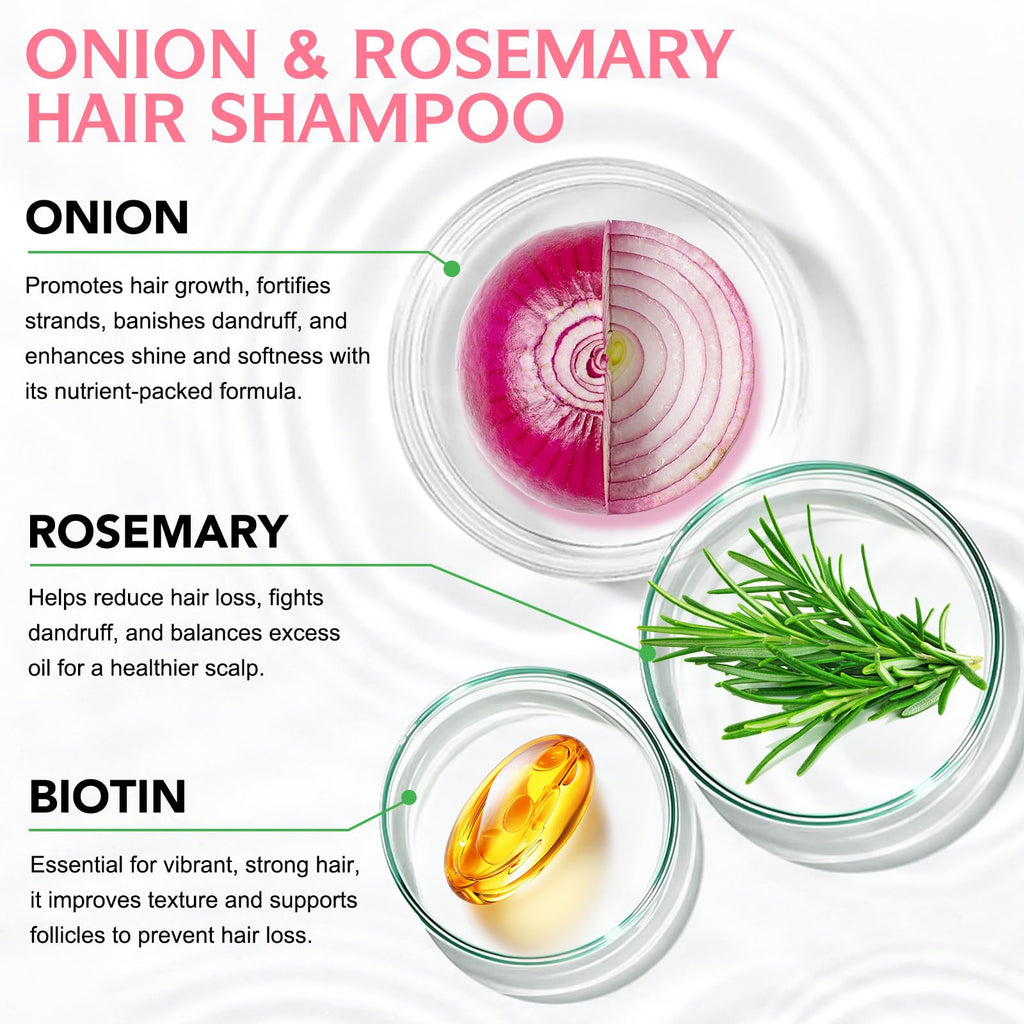BSMKCL Onion Biotin & Rosemary Shampoo – Hair Growth, Thinning Hair & Shine (8.45 fl oz)